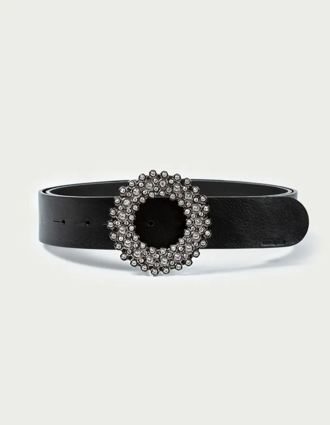 Cinturón Hole. Hebilla joya con brillantes.
