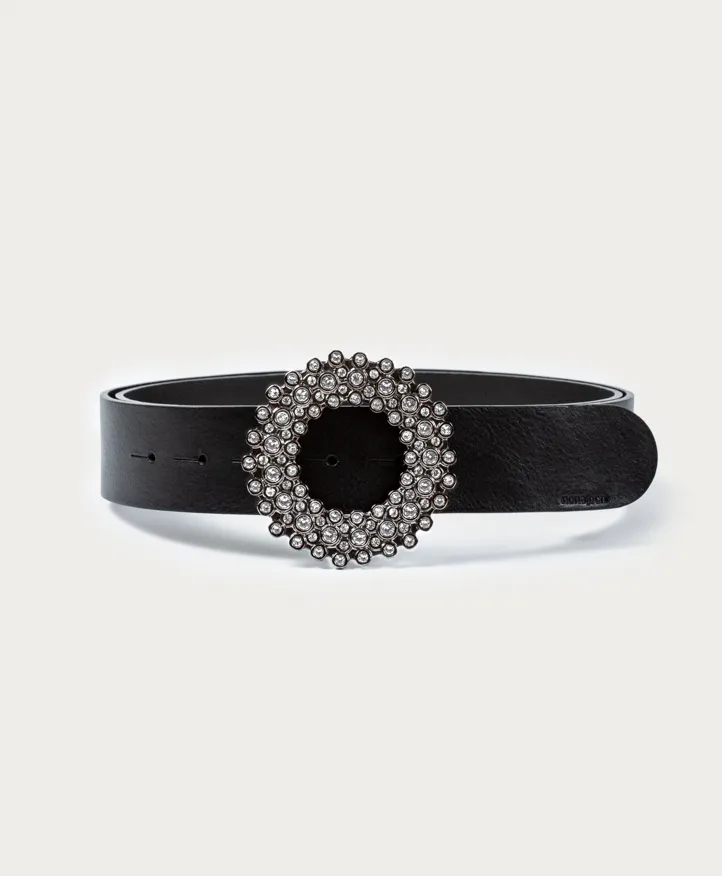 Belt Hole.  Jewel Buckle with strass