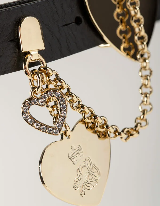 Cinturón joya dorado, Twin Heart. Hebilla en forma de corazón