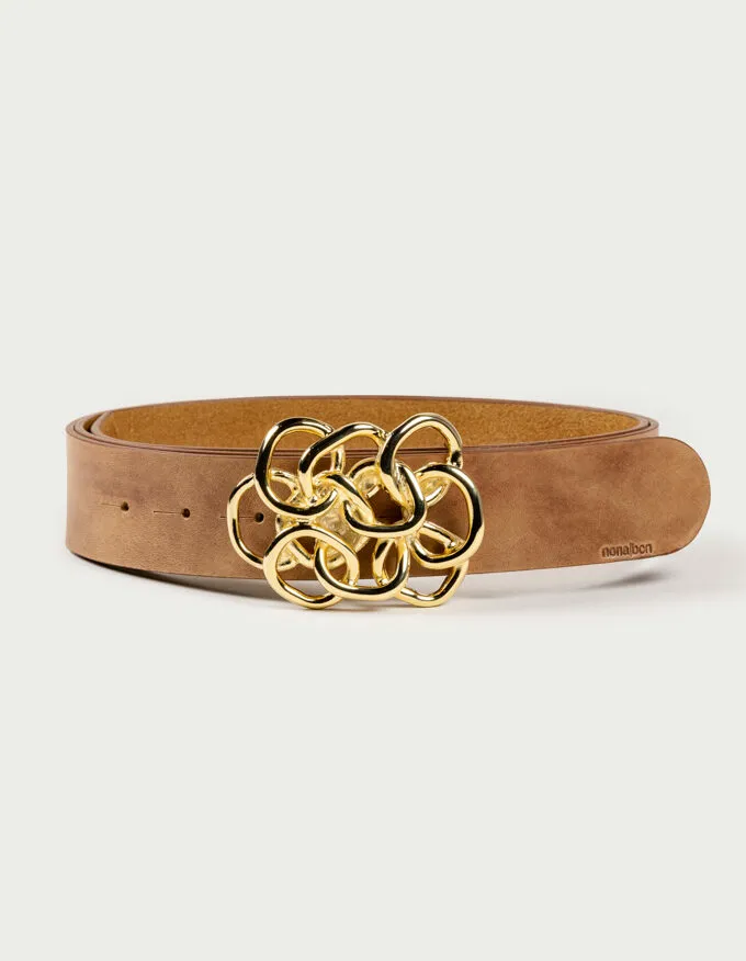 Belt Nus Oro. Golden buckle.