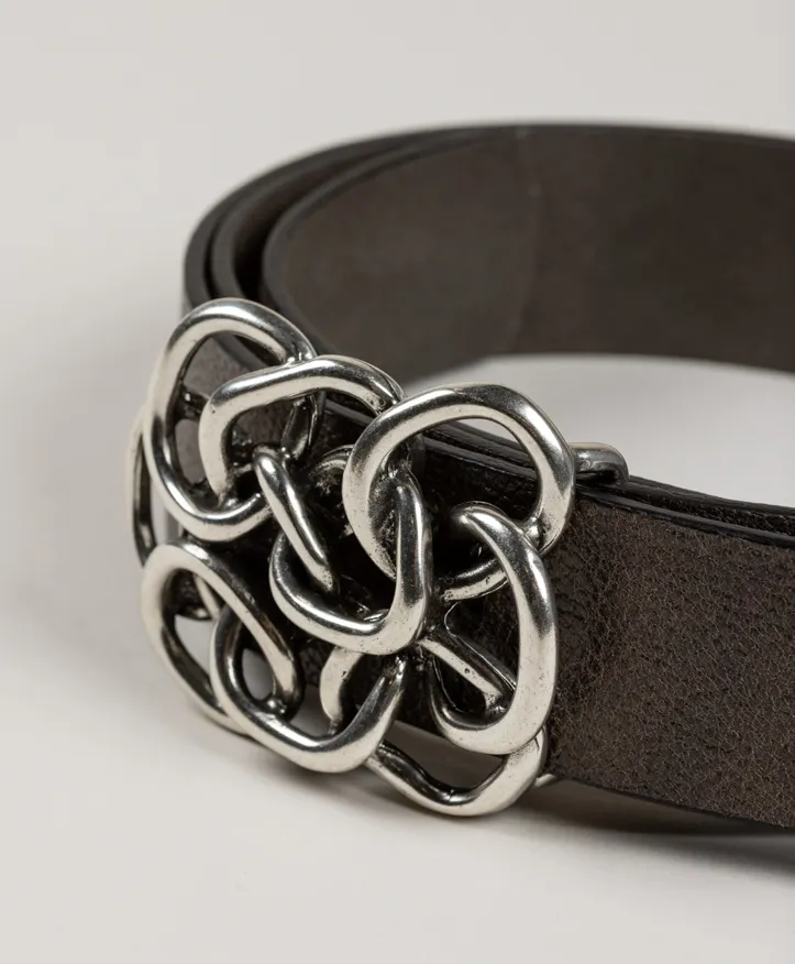 Nus Silver. Cinturón con hebilla plateada. - Imagen 3