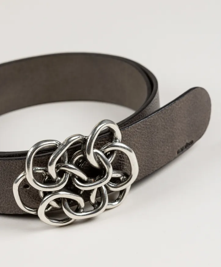 Nus Silver. Cinturón con hebilla plateada. - Imagen 5