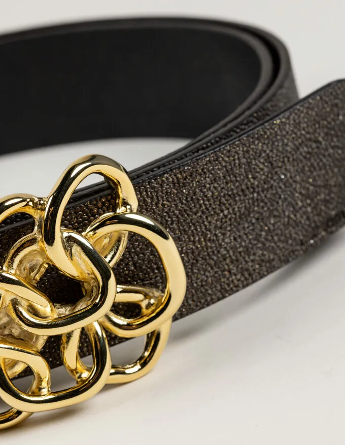 Belt Nus Oro. Golden buckle.