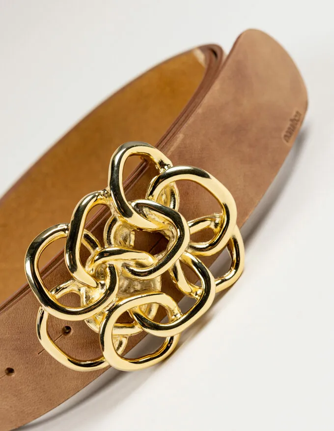 Belt Nus Oro. Golden buckle.