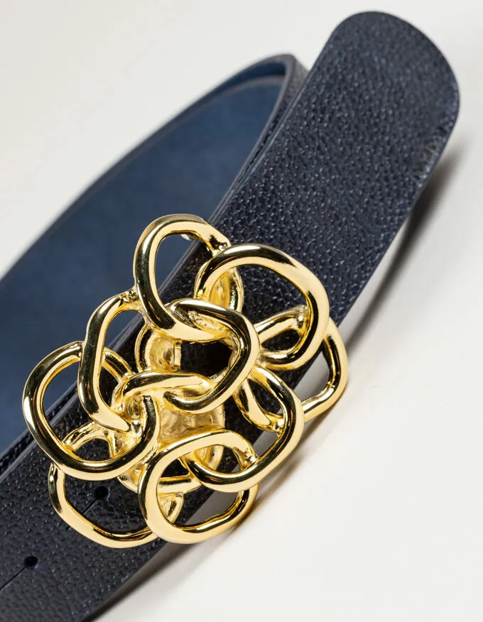 Belt Nus Oro. Golden buckle.