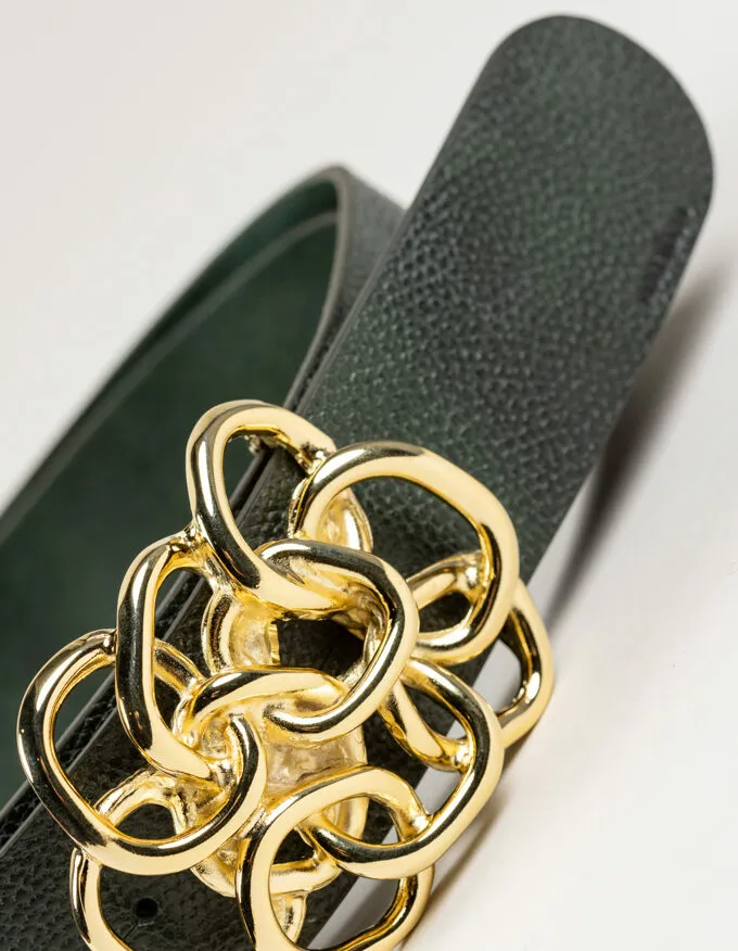 Belt Nus Oro. Golden buckle.