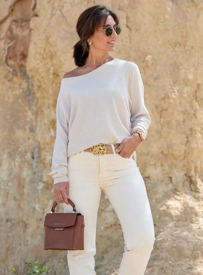 Belt Nus Oro. Golden buckle.