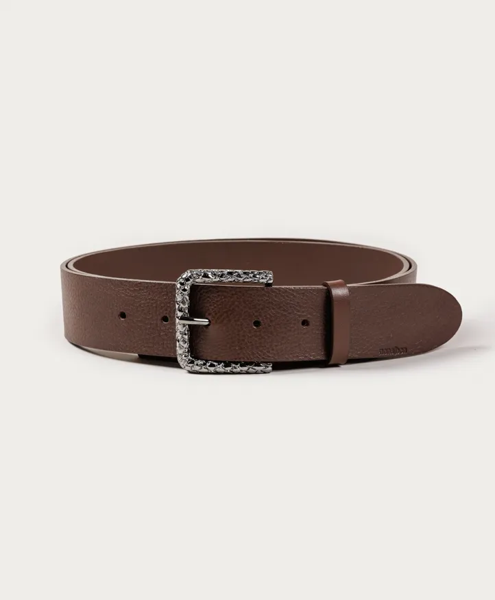 Belt Franklin. Engraved shiny anthracite buckle. - Image 3
