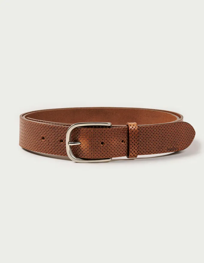 Belt Boston. Satin silver buckle.