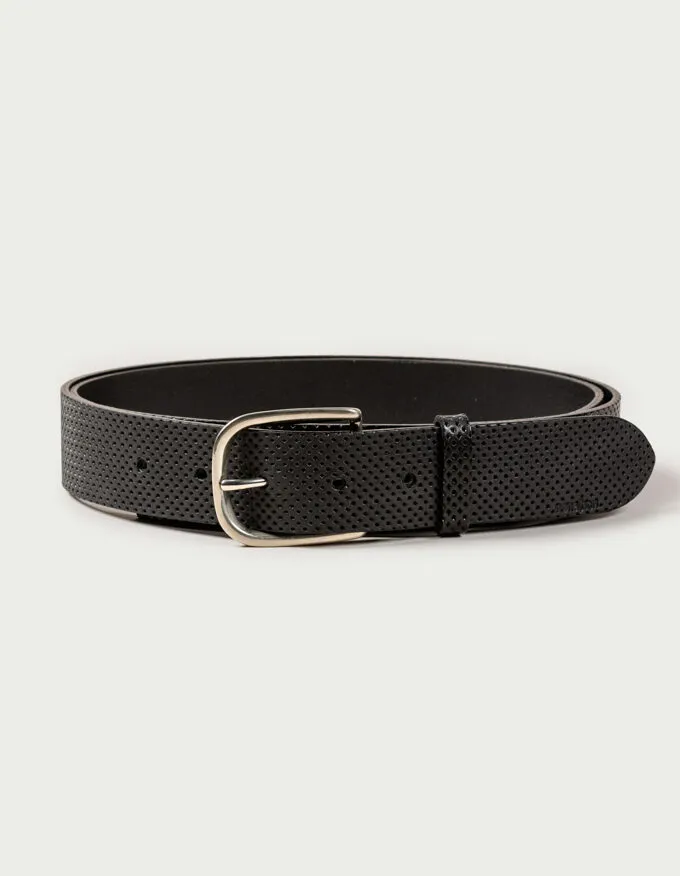 Belt Boston. Satin silver buckle.