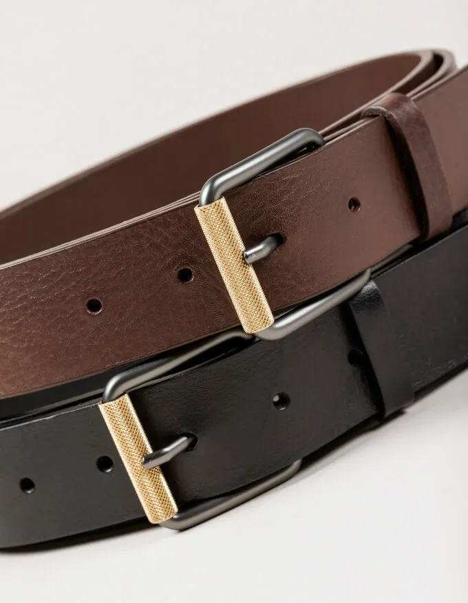 Belt Tokyo. Gold roller buckle.