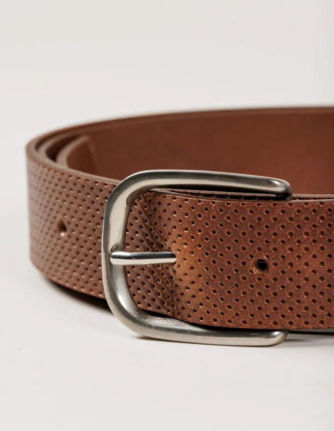 Belt Boston. Satin silver buckle.