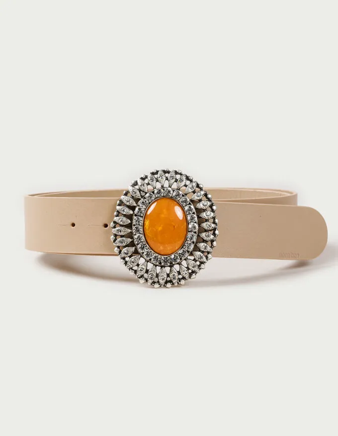 Belt Queens Ambar. Buckle with ambar stone.