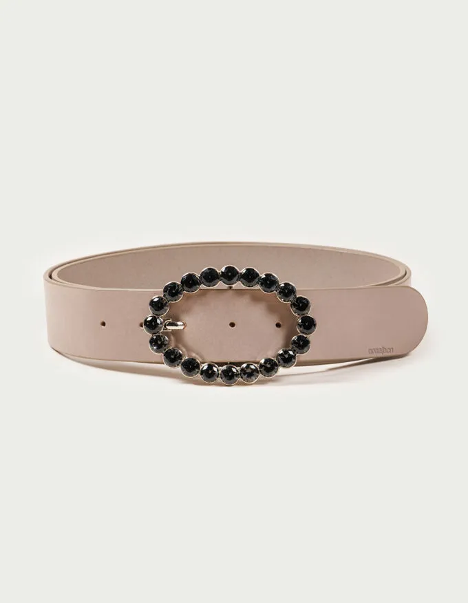 Belt Bubble Fumé. Fumé crystal jewel buckle.