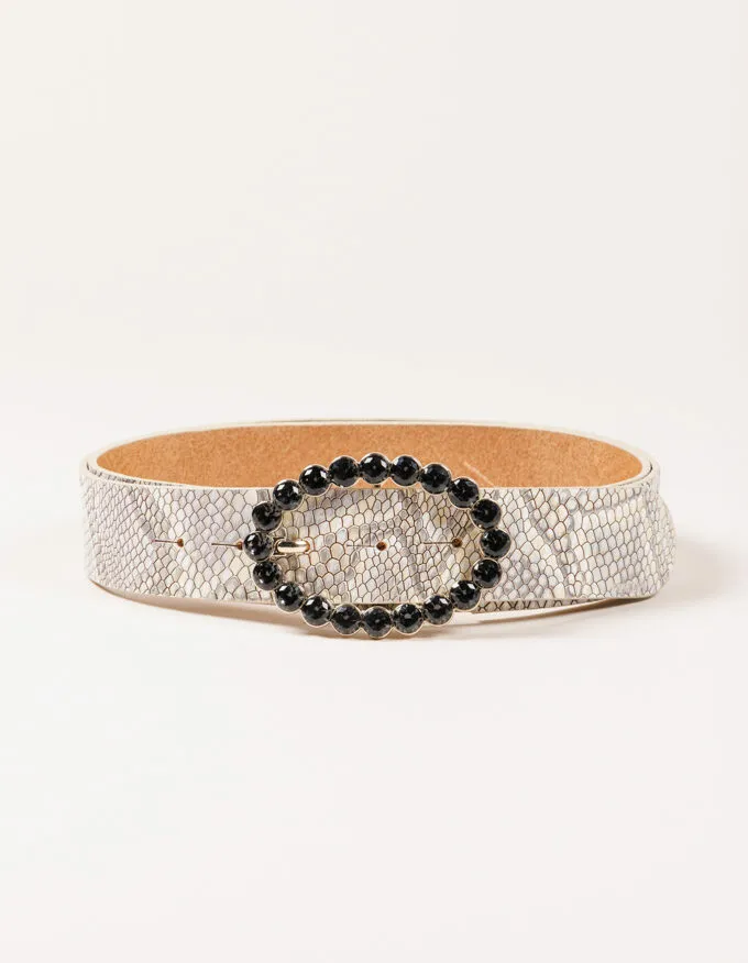 Belt Bubble Fumé. Fumé crystal jewel buckle.
