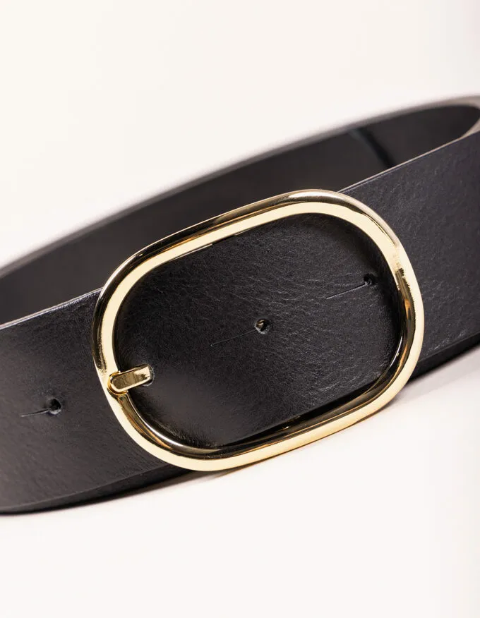 Belt Juliet Gold. Minimalist gold buckle.