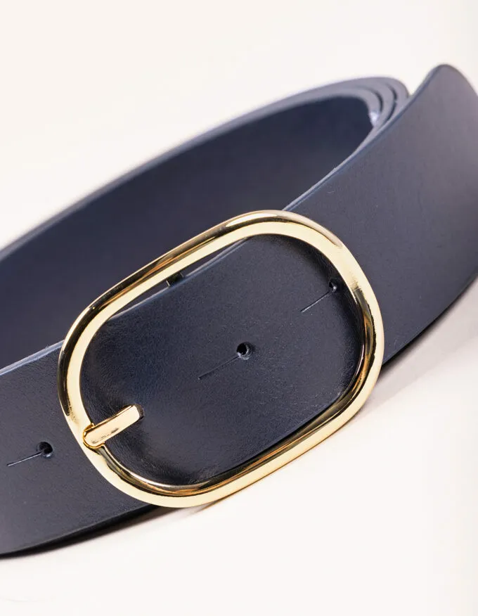 Belt Juliet Gold. Minimalist gold buckle.