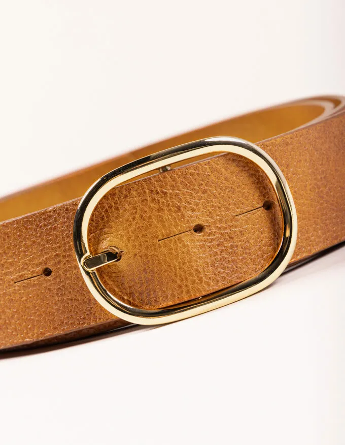 Belt Juliet Gold. Minimalist gold buckle.