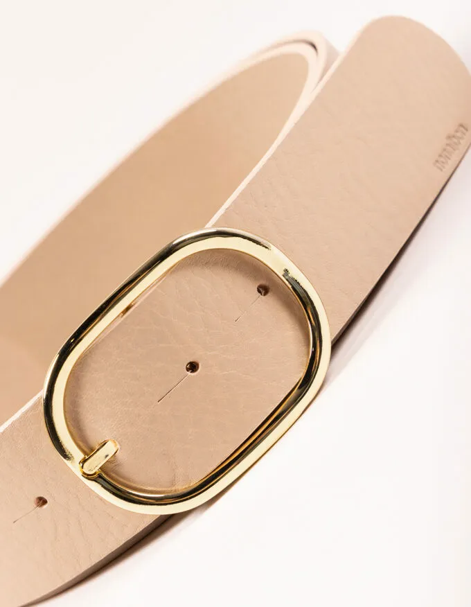 Belt Juliet Gold. Minimalist gold buckle.