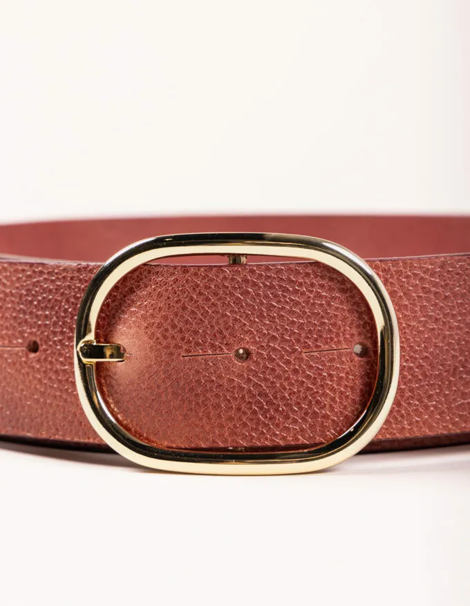 Belt Juliet Gold. Minimalist gold buckle.