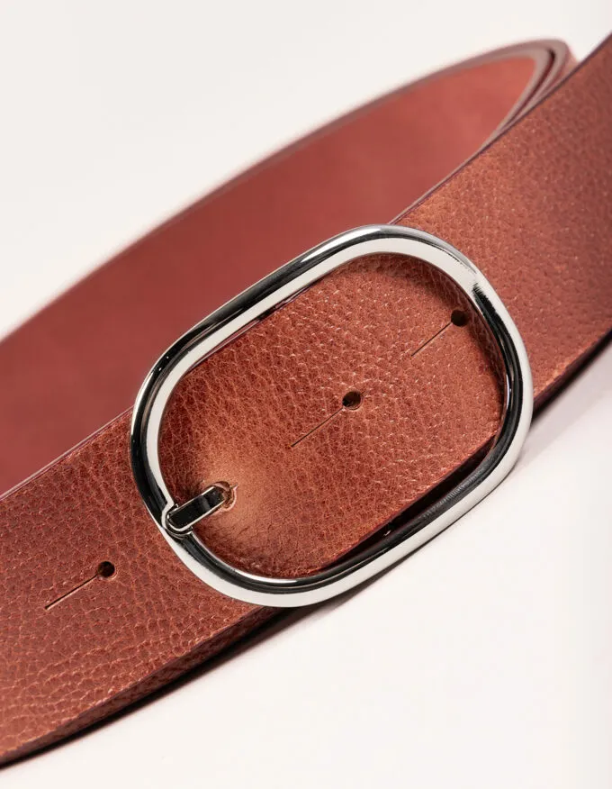 Belt Juliet Silver. Minimalist silver buckle.