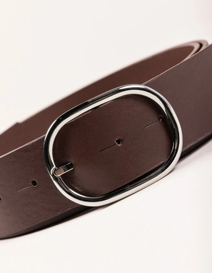 Belt Juliet Silver. Minimalist silver buckle.