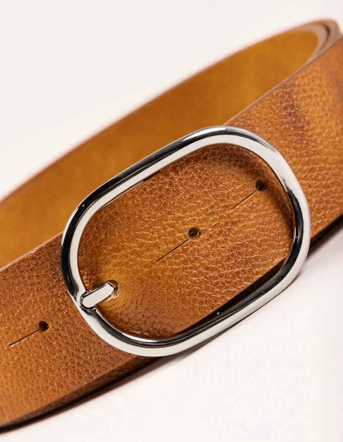 Belt Juliet Silver. Minimalist silver buckle.