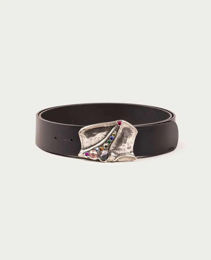 Belt Luxor Silver. Original silver and multicolored buckle