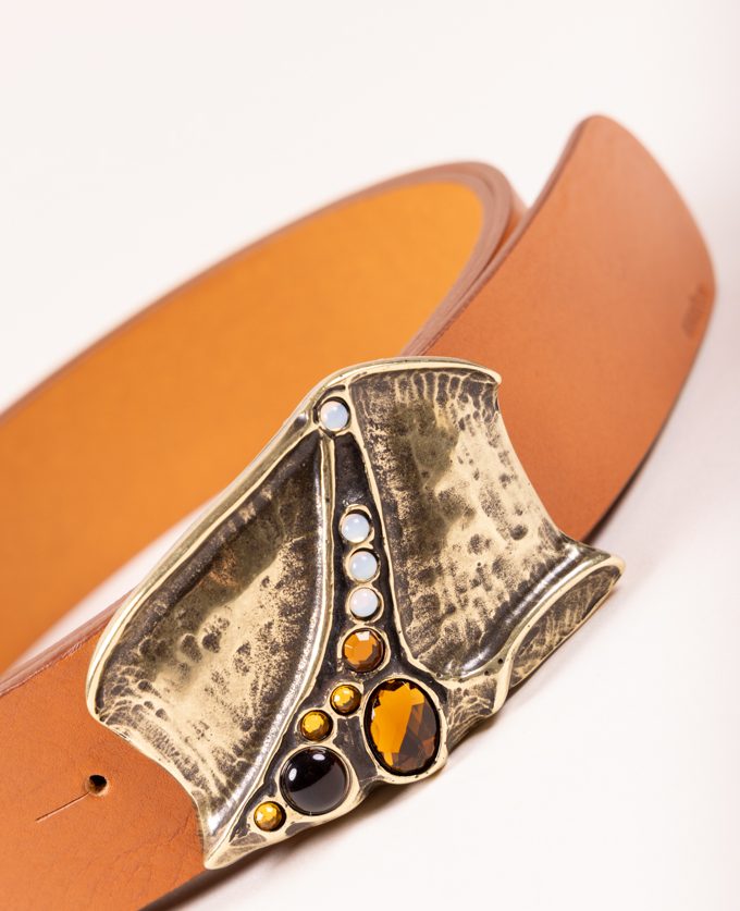 Cinturón Luxor Oro. Hebilla dorada original y elegante.