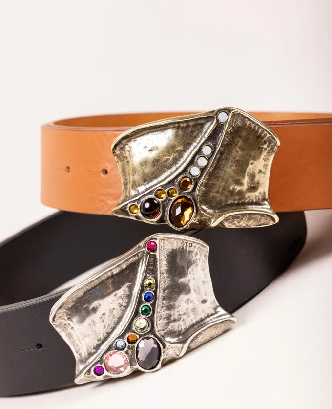 Belt Luxor Silver. Original silver and multicolored buckle