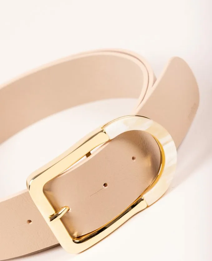 Belt Kenya. Gold buckle with natural horn