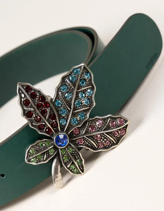 Bali Belt. Flower-shaped buckle with colorful crystals.