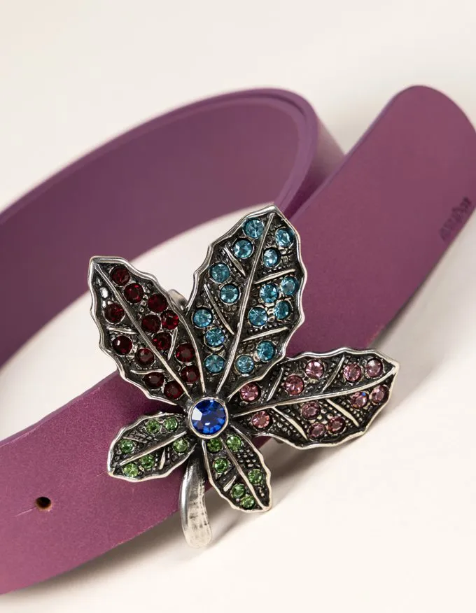 Bali Belt. Flower-shaped buckle with colorful crystals.