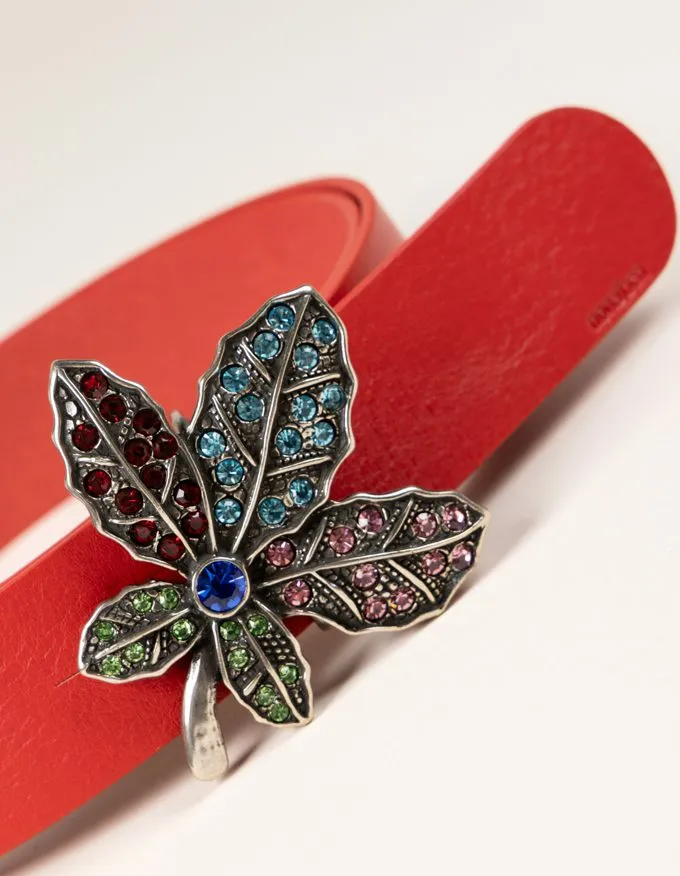 Bali Belt. Flower-shaped buckle with colorful crystals.