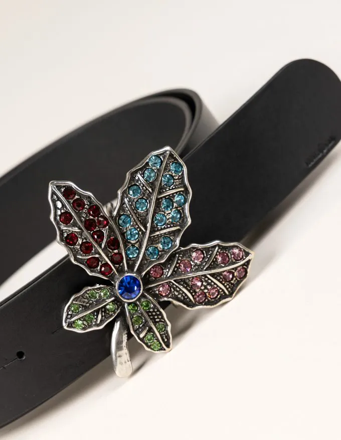 Bali Belt. Flower-shaped buckle with colorful crystals.