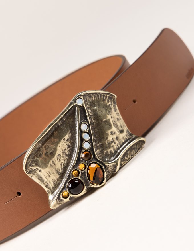 Cinturón Luxor Oro. Hebilla dorada original y elegante.