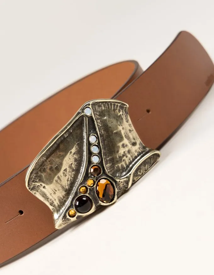 Belt Luxor Dore. Original and elegant gold buckle