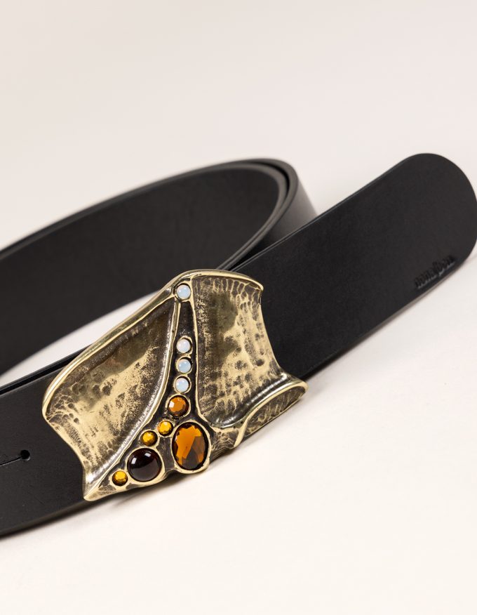 Cinturón Luxor Oro. Hebilla dorada original y elegante.