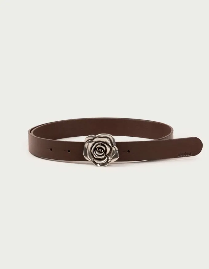 Mini Flor Belt. Jewel buckle in the shape of a small flower.