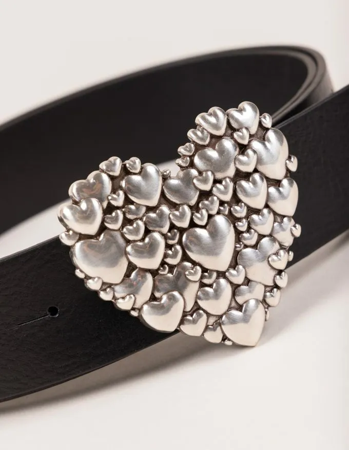 Belt Love. Silver heart-shaped buckle