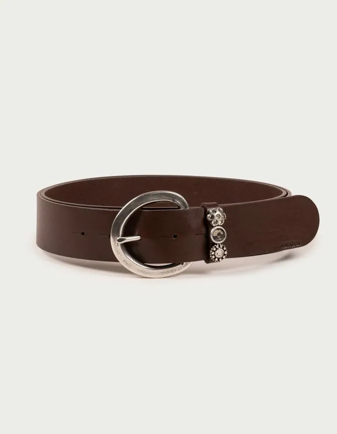 Santorini Belt. Silver buckle with a decorated loop.