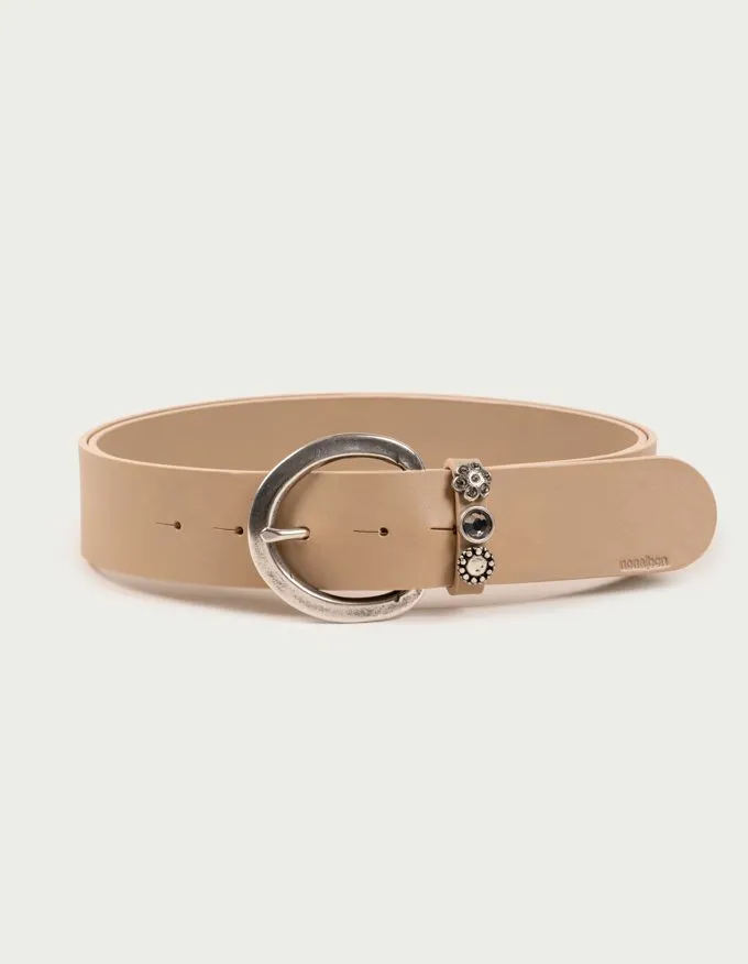 Santorini Belt. Silver buckle with a decorated loop.