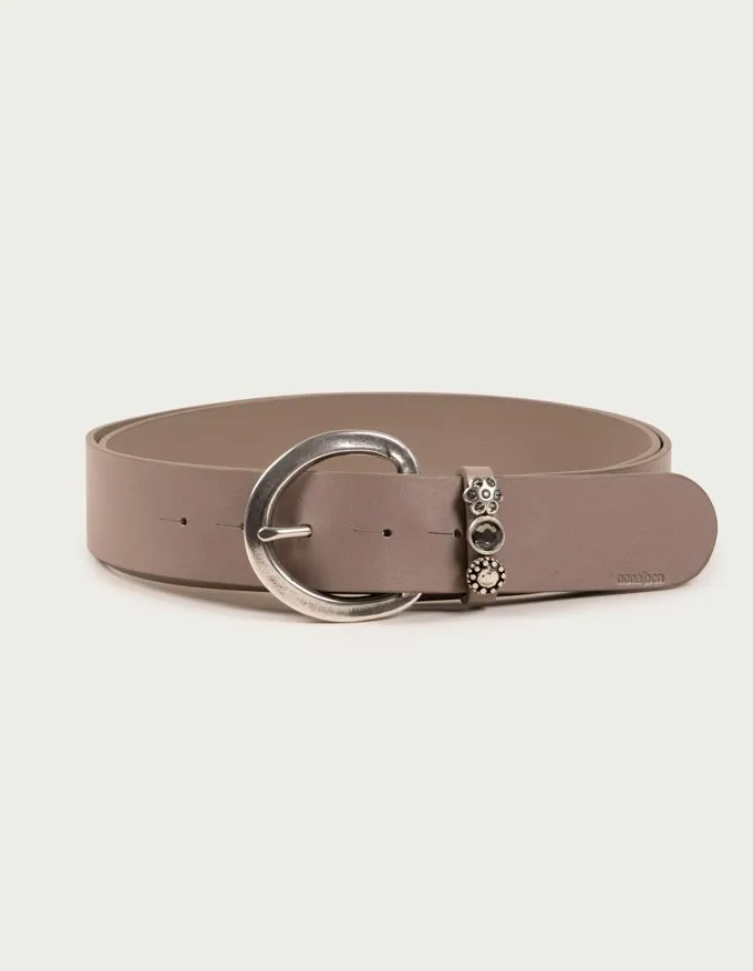 Santorini Belt. Silver buckle with a decorated loop.