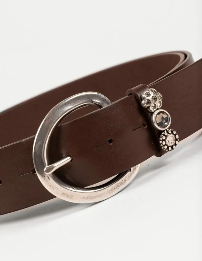 Santorini Belt. Silver buckle with a decorated loop.