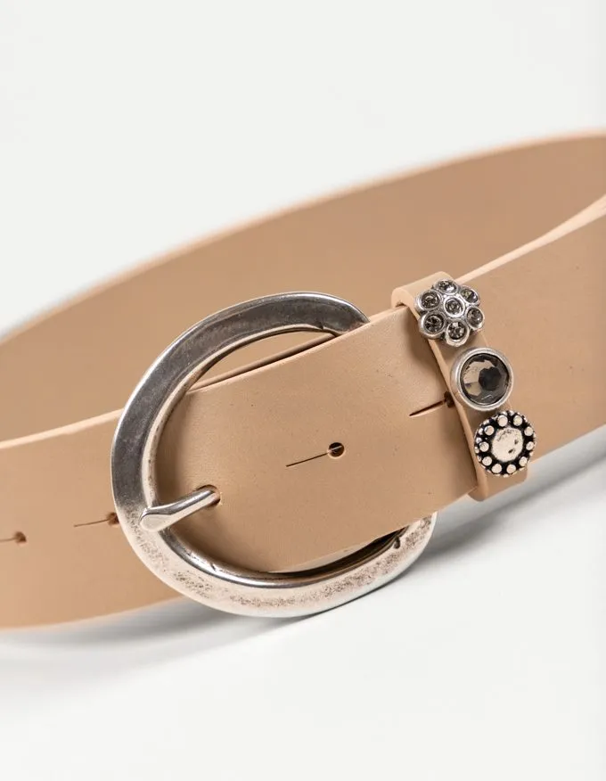 Santorini Belt. Silver buckle with a decorated loop.