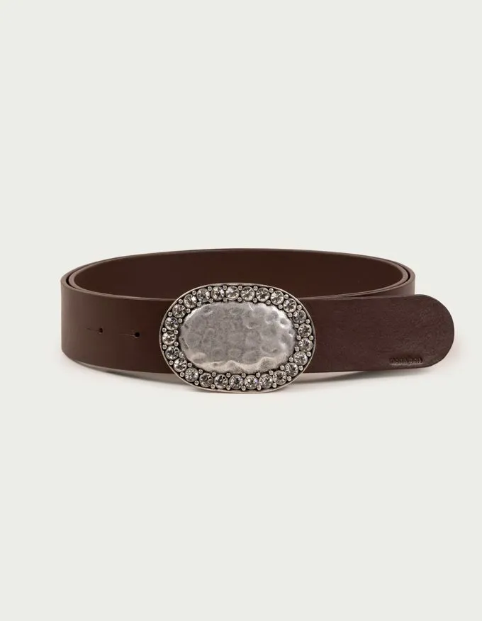 Belt Marilyn. Silver jewel buckle with crystals.