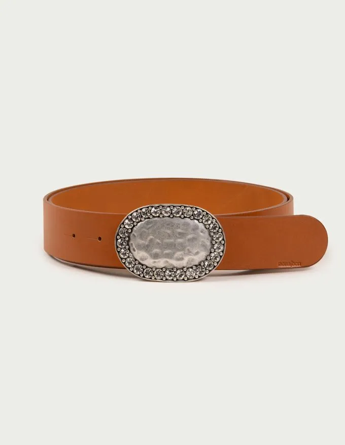 Belt Marilyn. Silver jewel buckle with crystals.