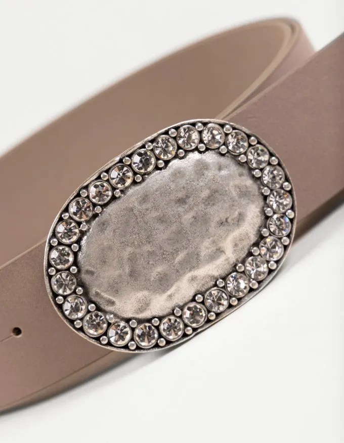 Belt Marilyn. Silver jewel buckle with crystals.