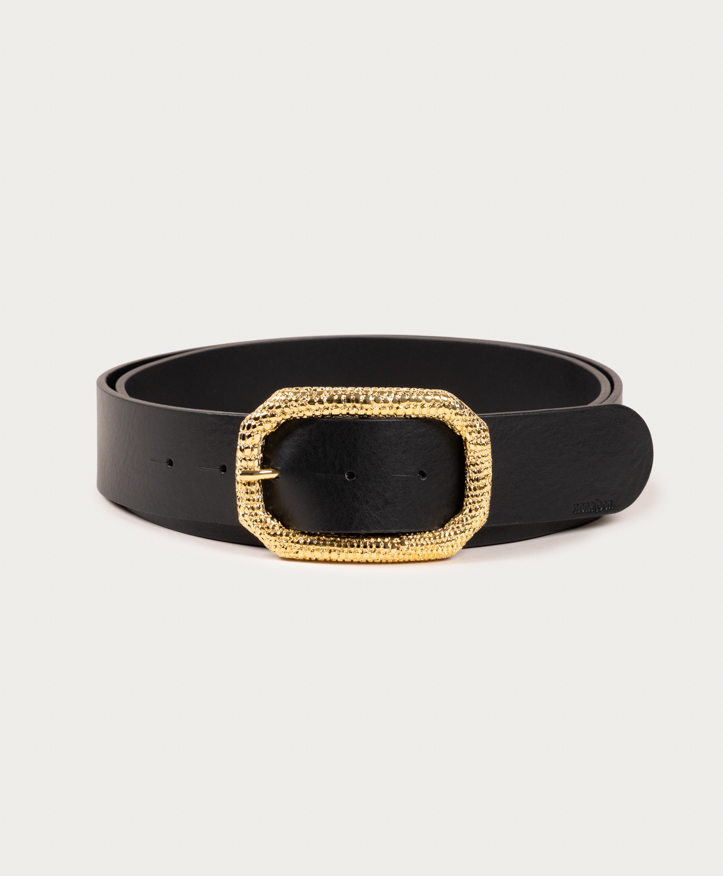 Belt Lizard Oro. Golden buckle with lizard engraving. - Image 2