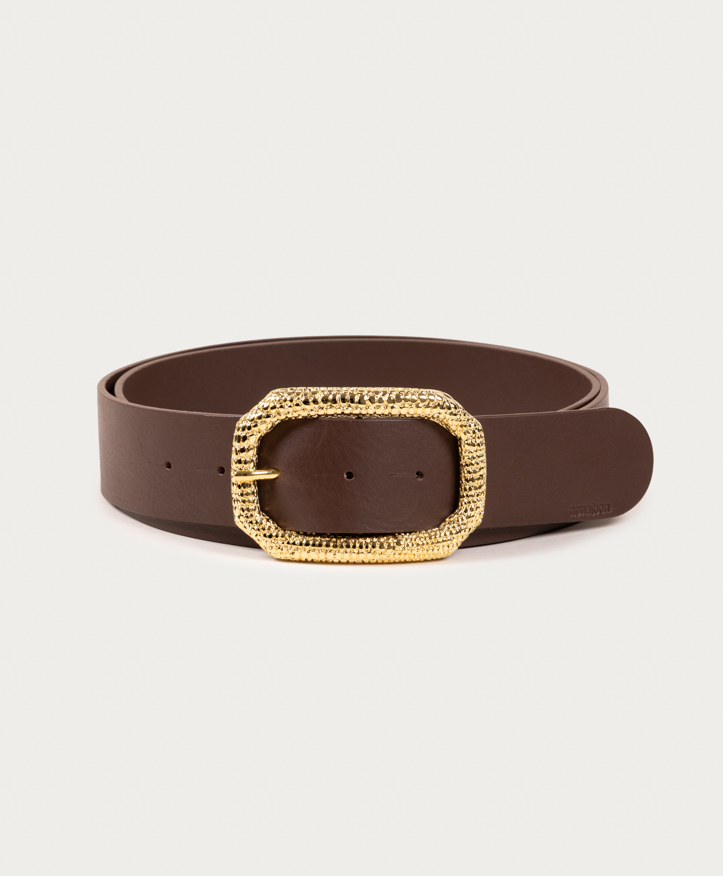 Belt Lizard Oro. Golden buckle with lizard engraving. - Image 3